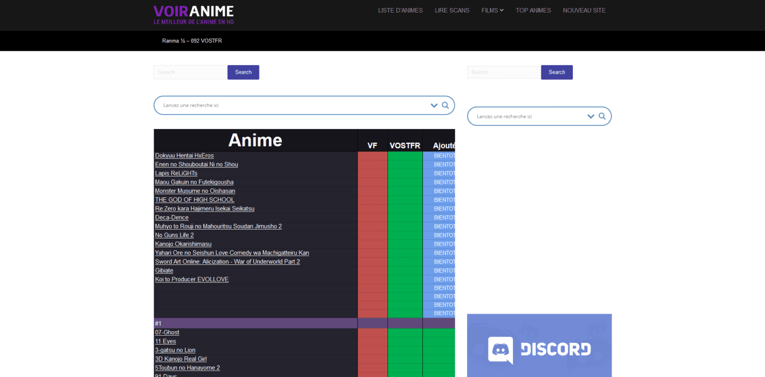 🏆 Meilleurs sites de streaming d'anime VOSTFR/VF