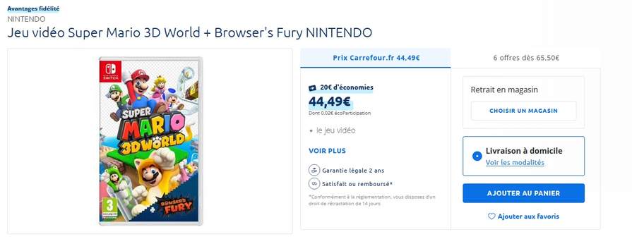 Super Mario 3D World Bowser’s Fury sur Nintendo Switch promotion