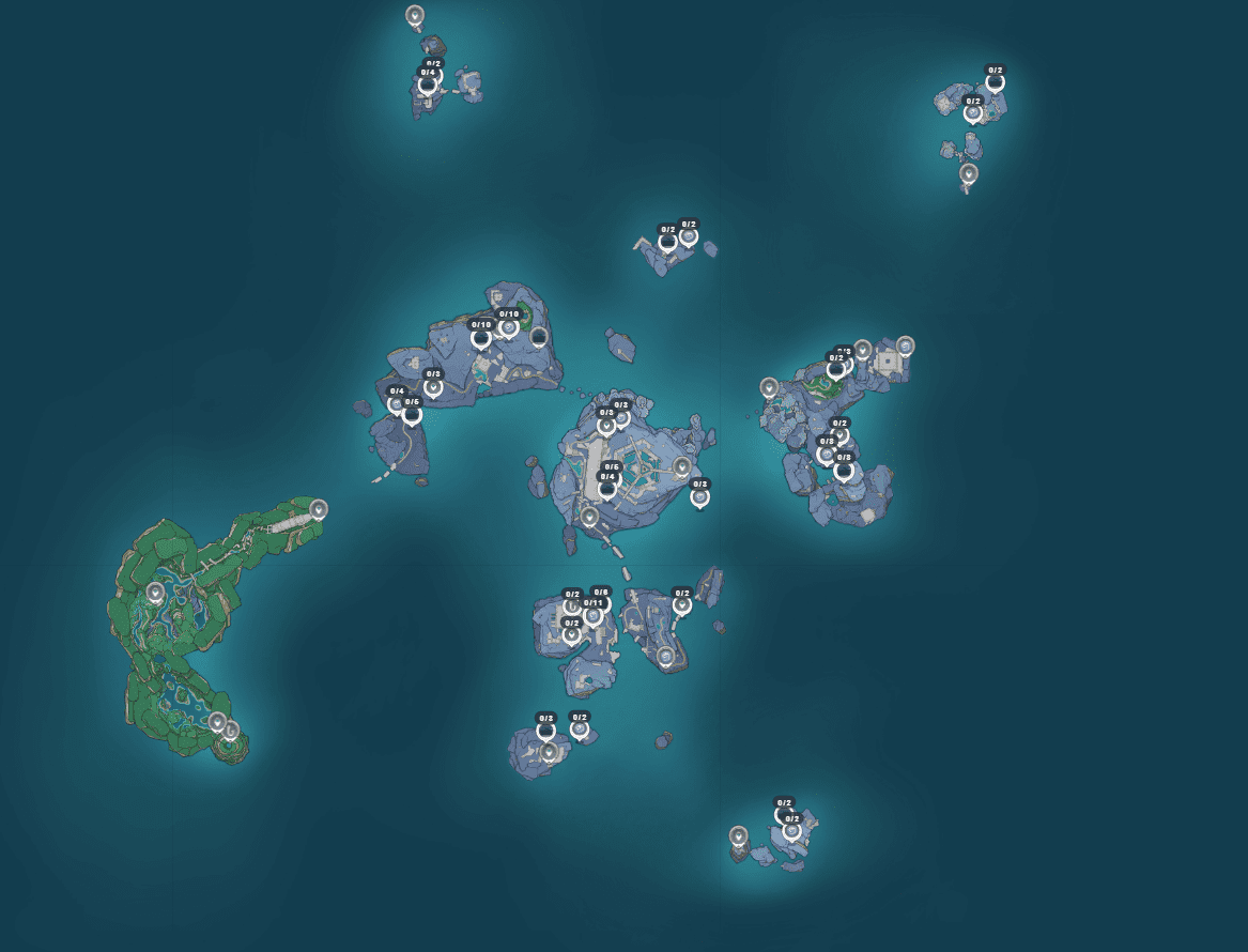 🗺️ Genshin Impact : Cartes complètes (téléporteurs, sanctuaires ...