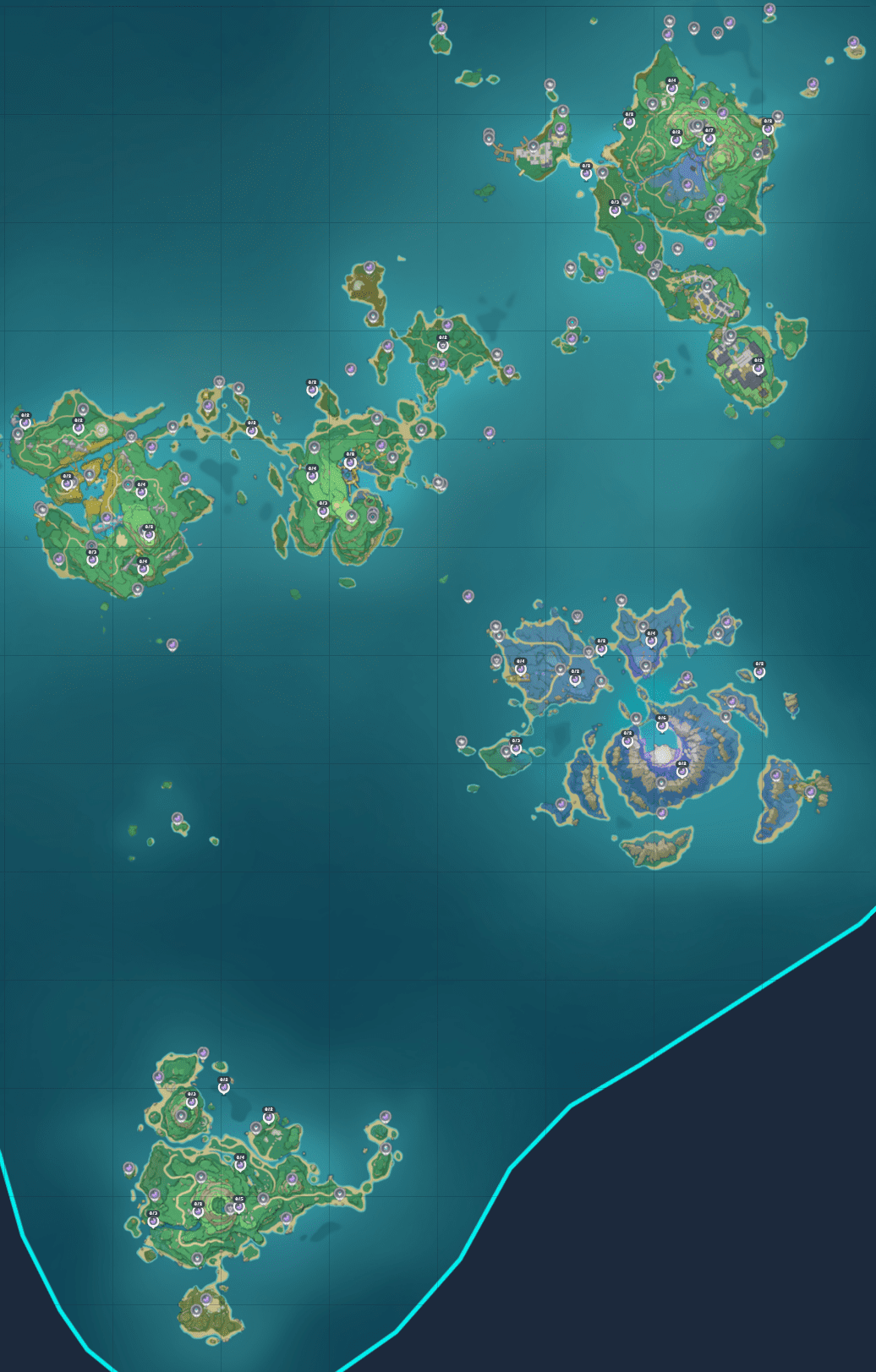 🗺️ Genshin Impact : Cartes complètes (téléporteurs, sanctuaires ...