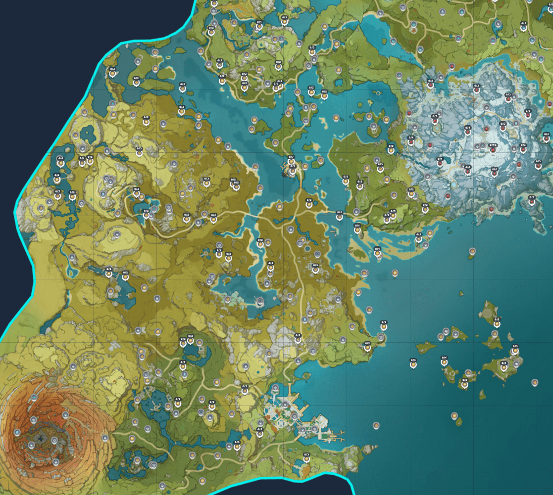 🗺️ Genshin Impact : Cartes complètes (téléporteurs, sanctuaires ...