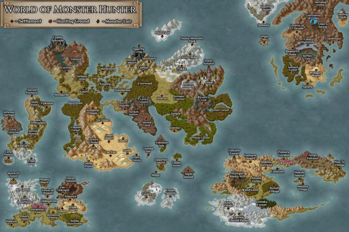 Carte du monde de Monster Hunter - Carte Du Monde Monster Hunter 1200x800 