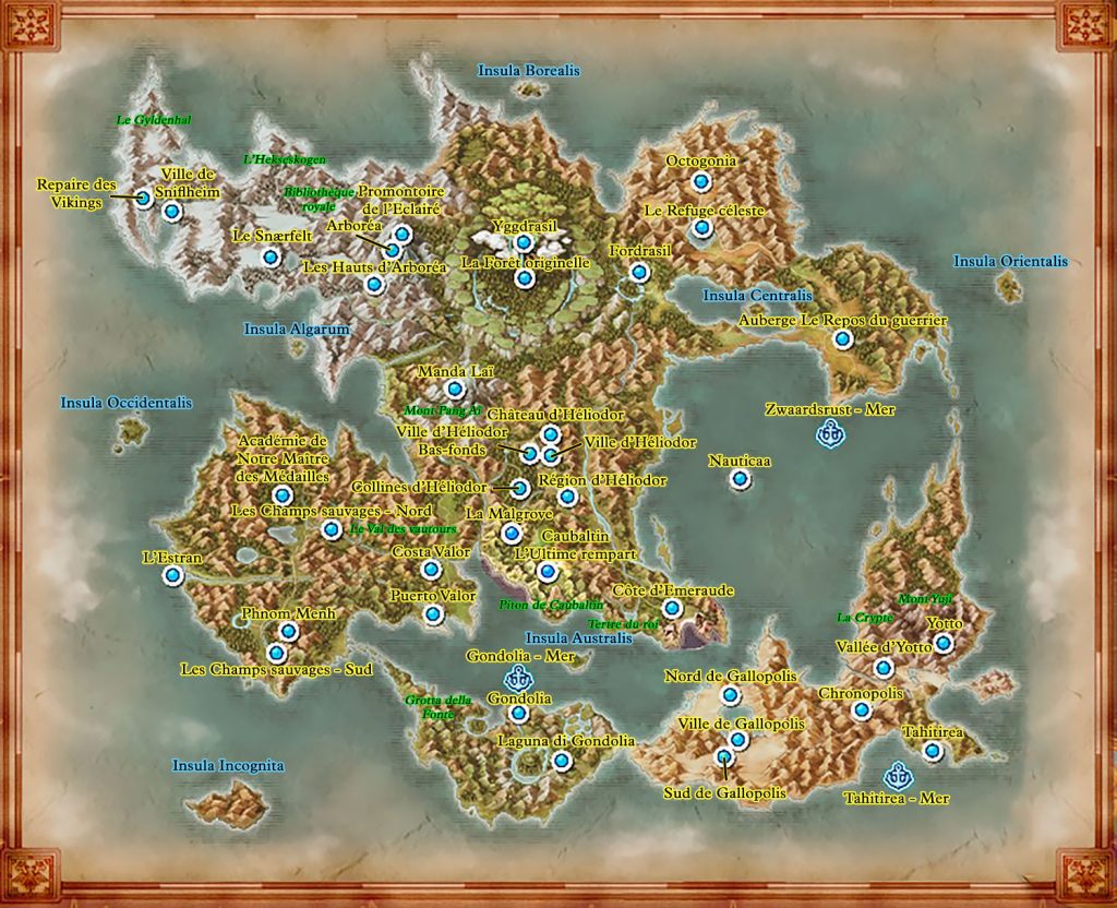 Cartes du monde Dragon Quest 11 S