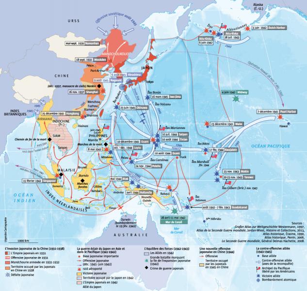seconde guerre sino-japonaise (1931–1945) carte
