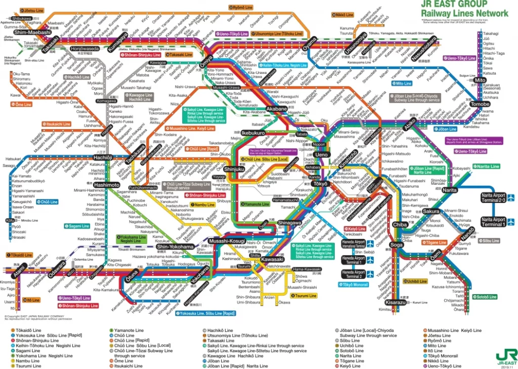 carte métro tokyo imprimable