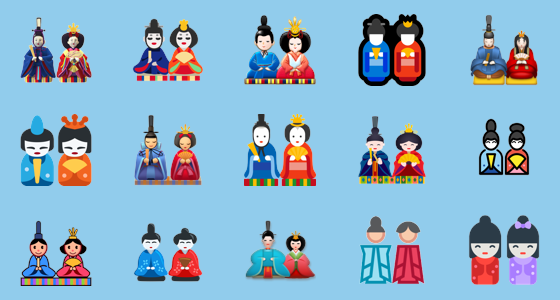 Emoji poupées japonaises