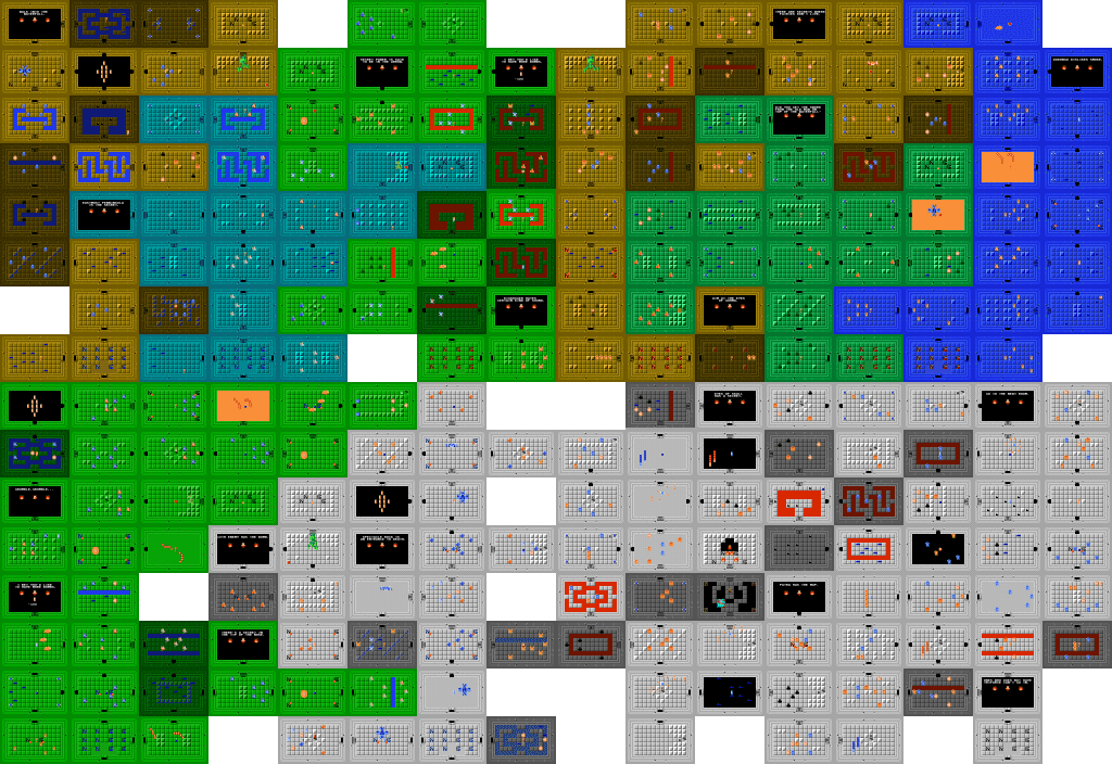 Legend of Zelda 1986 Cartes complètes tetris