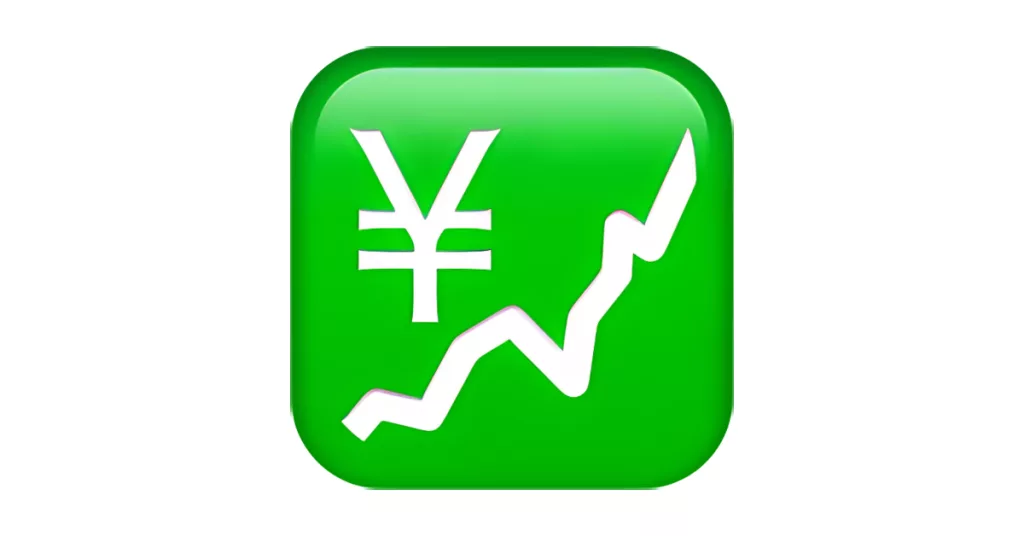 Emoji Graphique de hausse (yen)