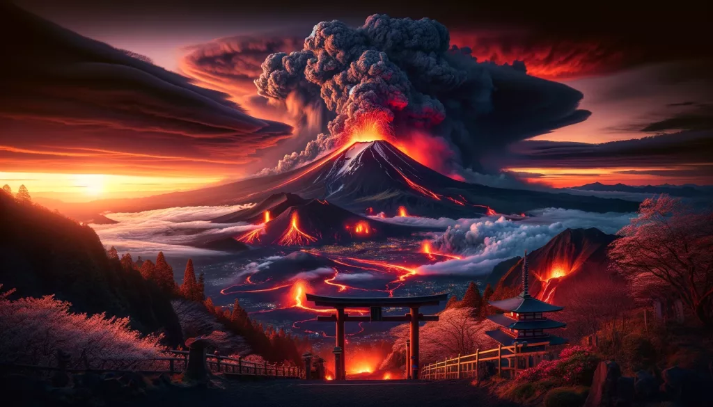 Activité volcanique au Japon direct