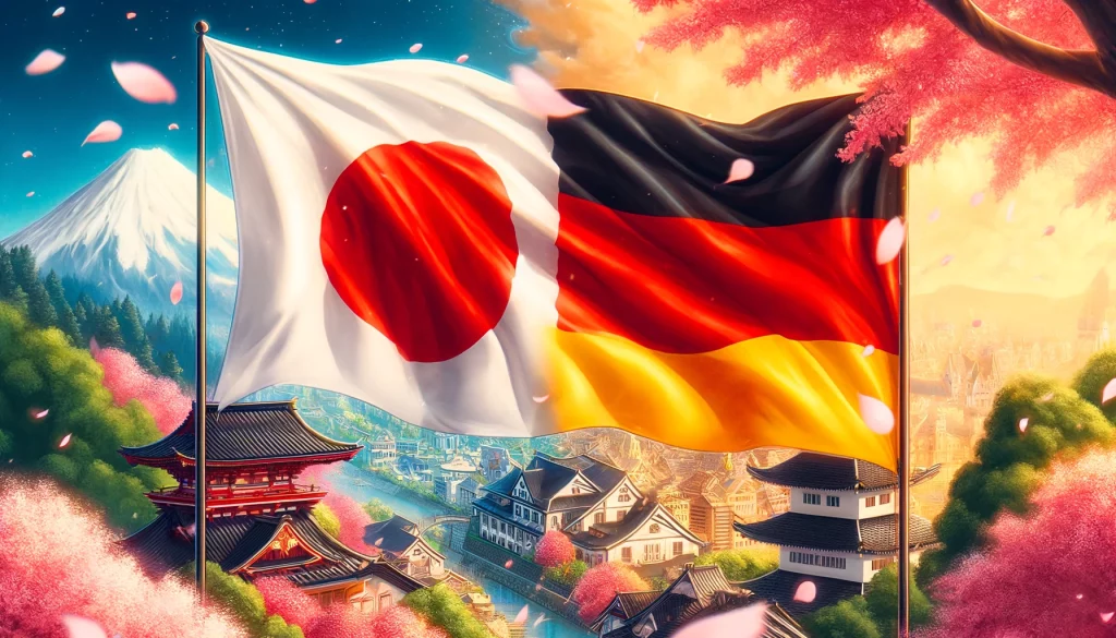 Japon et l'Allemagne drapeaux