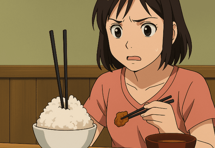 il ne faut jamais planter ses baguettes dans le riz au Japon