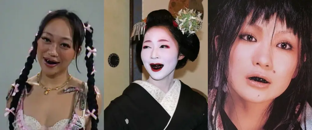 dents brillaient noires au Japon